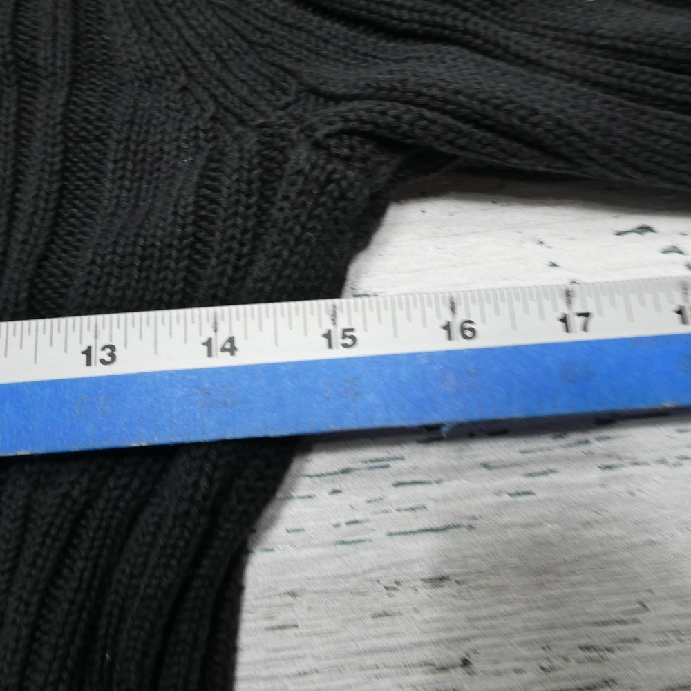 Daisy Fuentes Sweater Womens Medium Black Long Cardigan Shawl Collar Pockets - Picture 6 of 8